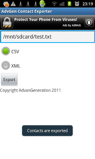 AdvGen Contact Exporter 1.07 screenshots 2