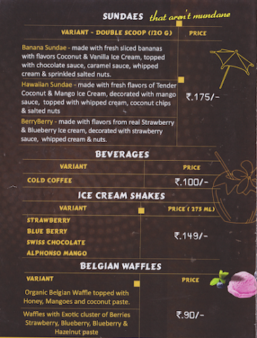 The Right Moo Organic Icecreams menu 