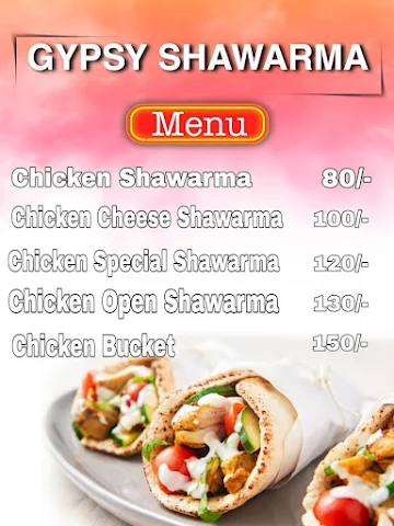 Gypsy Shawarma` menu 
