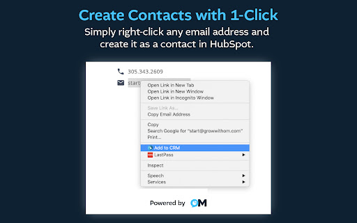 Click2CRM - Instantly Add Contacts to Hubspot