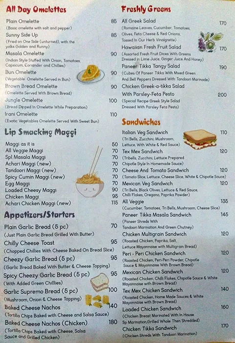 Bakers Oven Xpress menu 