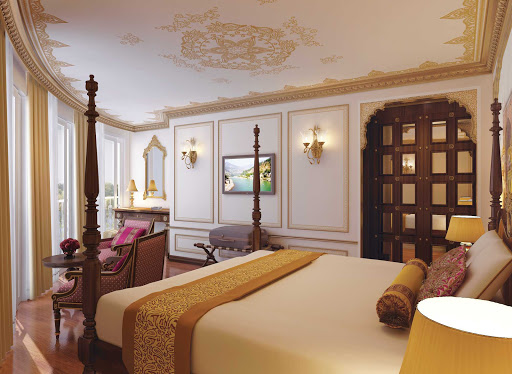 The Heritage Suite on Ganges Voyager II, which sails India's Ganges River to the Taj Mahal. 