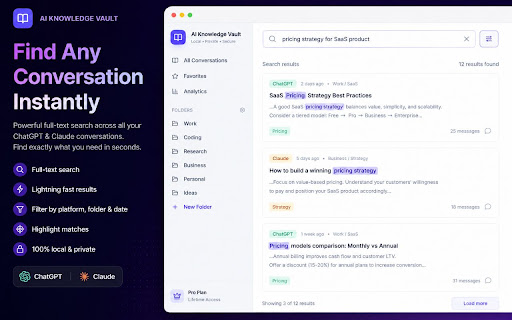AI Knowledge Vault for ChatGPT & Claude screenshot 2