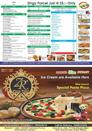 Z R Pizza Point menu