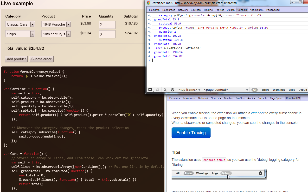 Knockoutjs context debugger Preview image 1