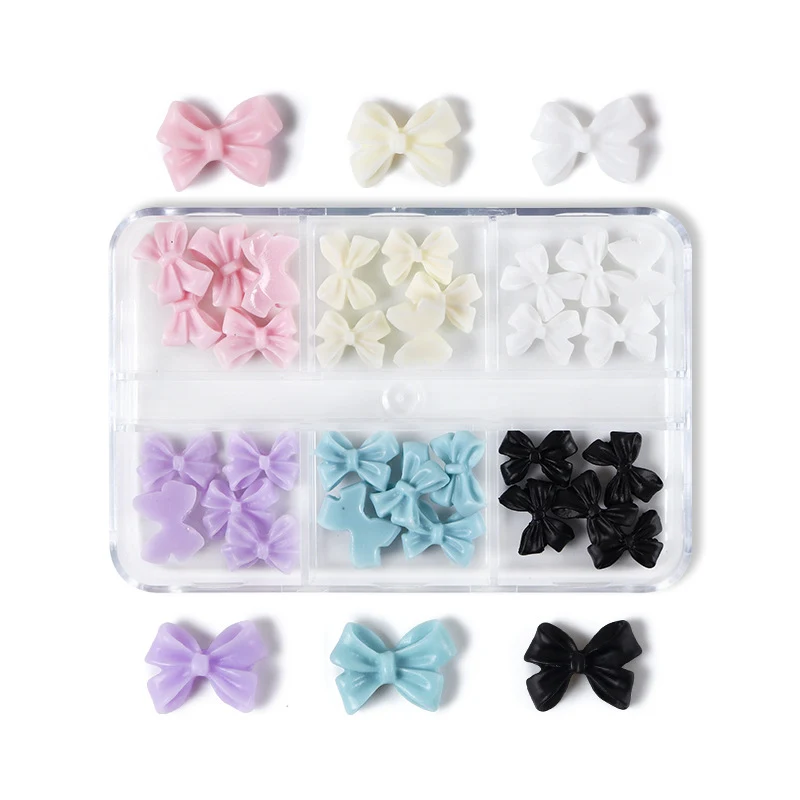 Title 5, 30 peças de enfeites de unhas com laço de resin...