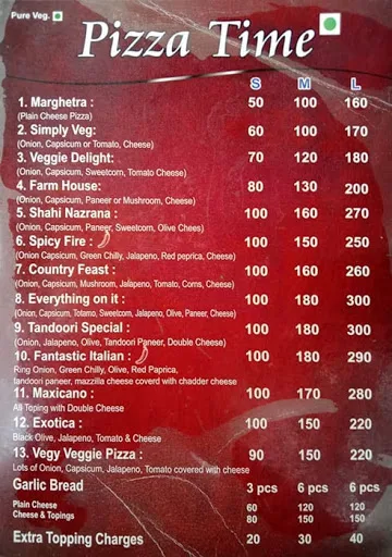 Pizza Times menu 