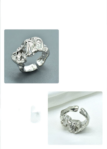 Title 5, Silver Foil Paper Irregular Girls Opening Ring...