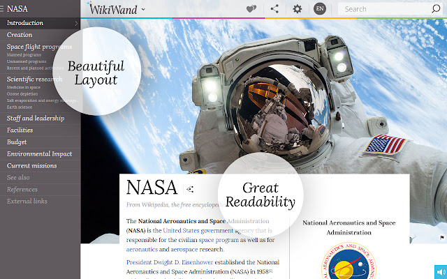 Wikiwand: Wikipedia Modernized chrome extension