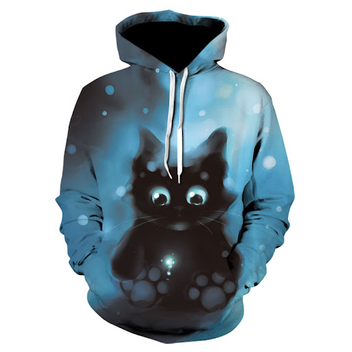 Title 3, Digital Printed Loose Couple Hooded Sweater. Co...