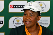 Tokozile Xasa during the visit of Sport Minister Tokozile Xasa to Team SA at the Athlete's Village on April 02, 2018 in Gold Coast, Australia. 