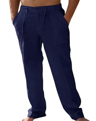 Men's Casual Linen Patch Pocket Loo - 1