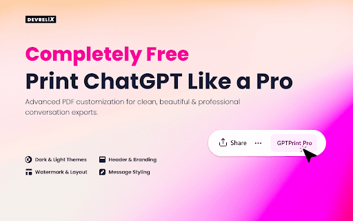 GPTPrint Pro – Print & Export ChatGPT to PDF screenshot 1