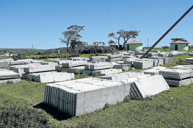 A file picture of VIP toilet frames have been lying around the village of Madliki when the Siyenza project was suspended