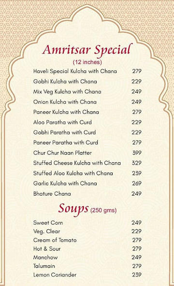 Amritsar Haveli menu 