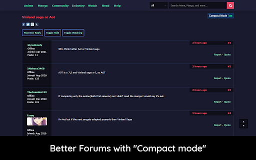 Better Forums with Compact mode” 