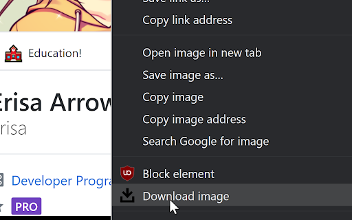 Download Image from Context Menu