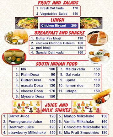 Kings Darbar Restaurant menu 