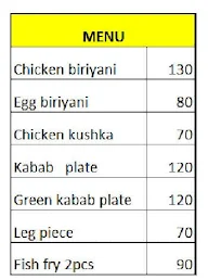 Star Ambur Biryani menu 1