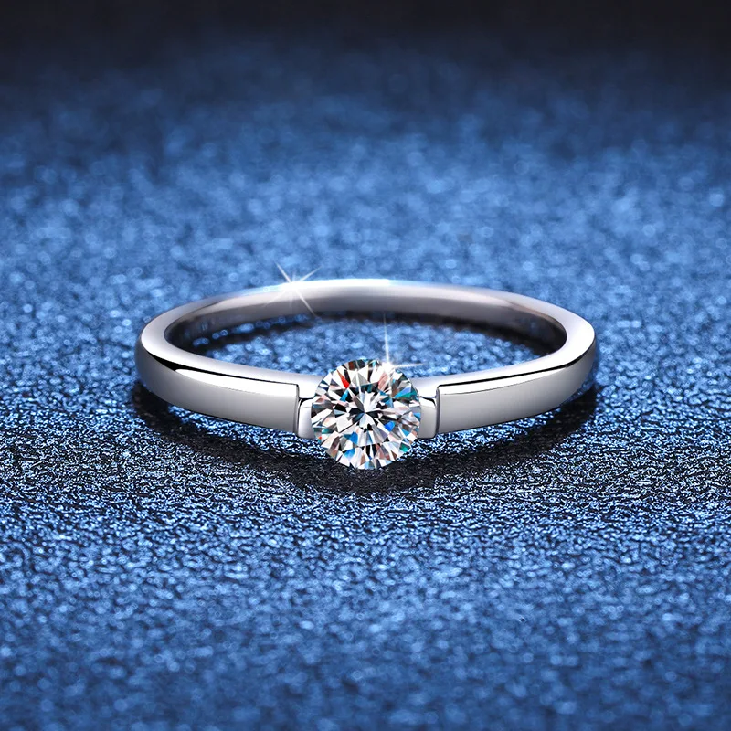 Title 6, Bague Moissanite en Argent Sterling S925 pour F...