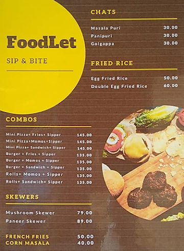 FoodLet menu 