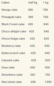 Cakes King menu 3