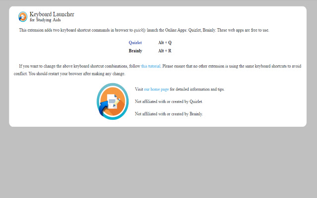 Keyboard Launcher for Studying Aids chrome extension