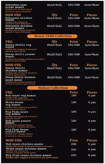 Momos Mafia menu 