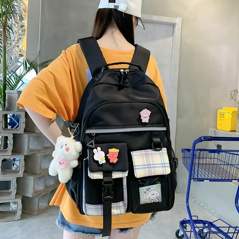 Nieuwe Harajuku Cute Preppy Rugzak Tweedelige Set Perfect voor studenten en dagelijks gebruik Schattig en functioneel ontwerp