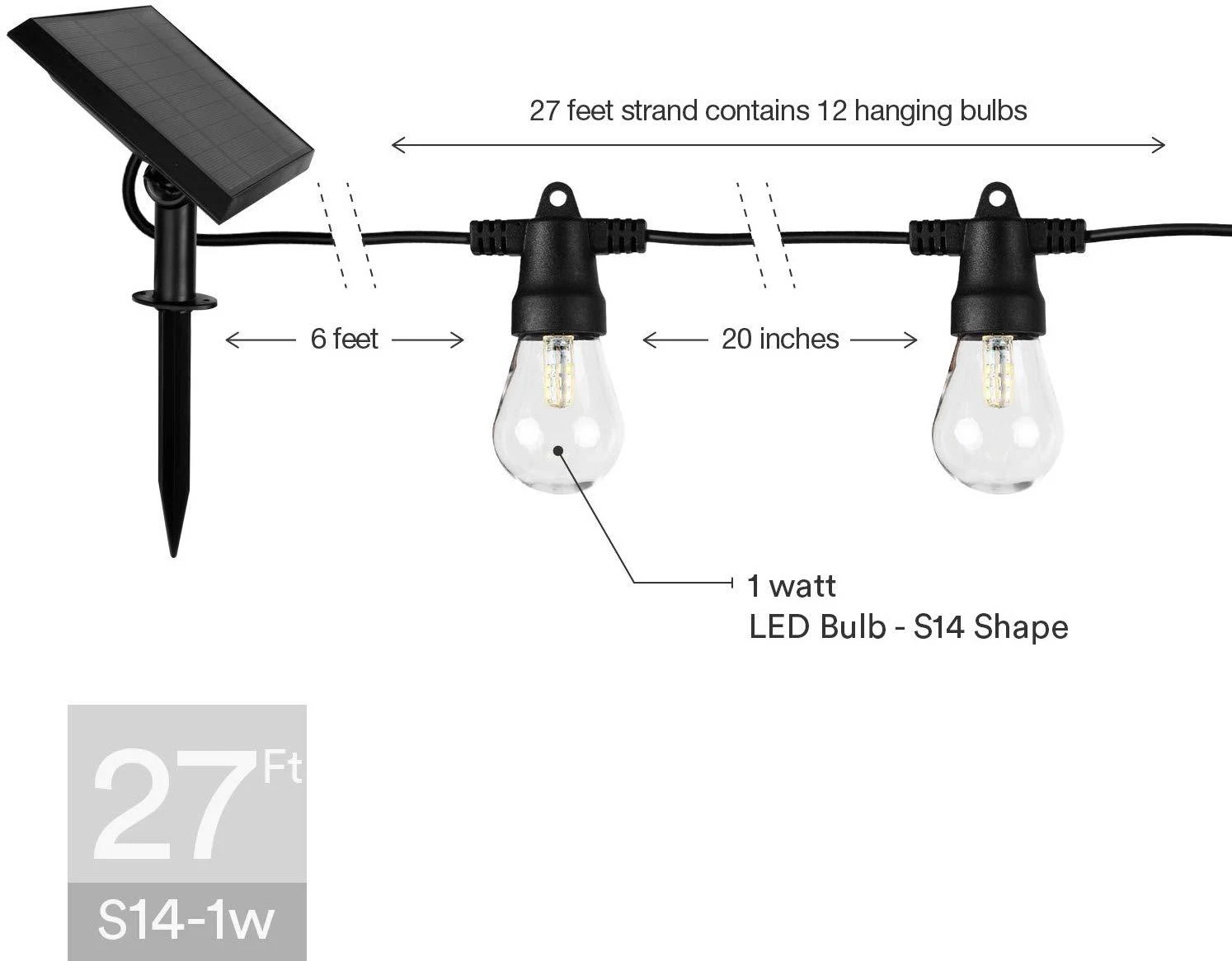 Title 1, Waterproof LED Outdoor Solar String Lights Illu...