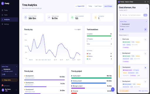 Flowly - Task Manager & Time Tracker screenshot 2