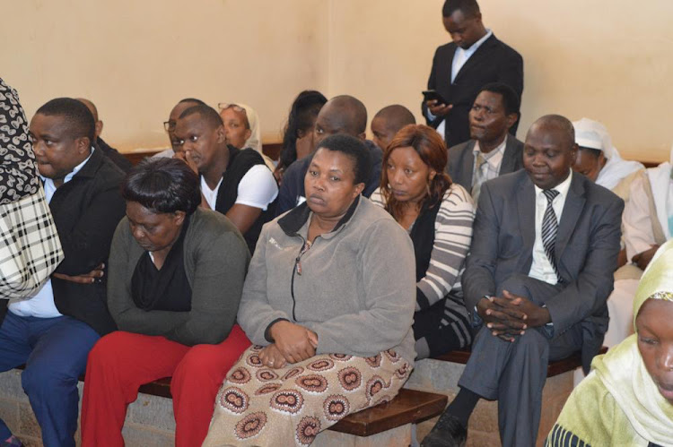 A section of the 31 suspects in Kiambu law courts on Wednesday.