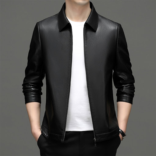 Title 5, Mens Sheepskin Turn-down Collar Coat, warm and...