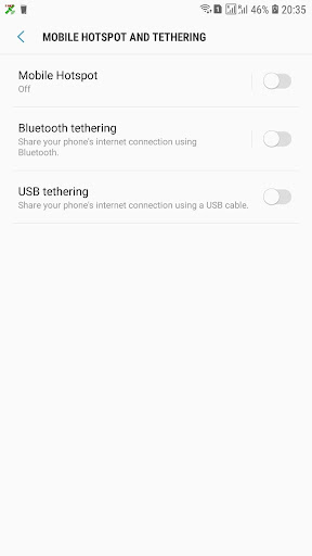 Tethering Shortcut