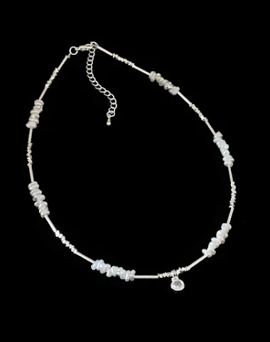 Collier Femme Perles Irrégulières e - 0