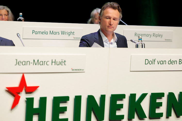 CEO Heineken, Dolf van den Brink prepares himself before the annual shareholder meeting starts in Amsterdam, Netherlands, on April 20, 2023. Picture: REUTERS/PIROSCHKA VAN DE WOUW