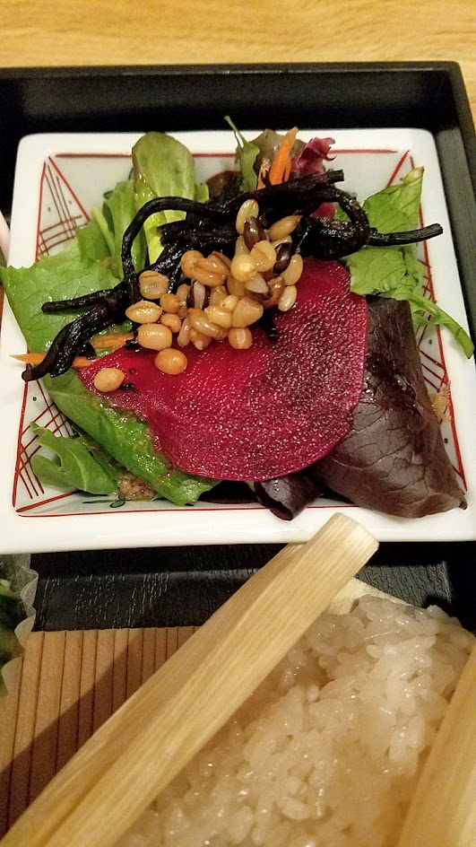 Chef Naoko's Shizuku - a restaurant with natural and organic Japanese cuisine, this is their vegan Shokado, an abbreviated kaiseki meal in a square lacquered box 