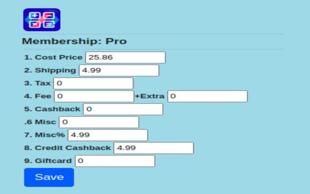 Universal Price Calculator chrome extension