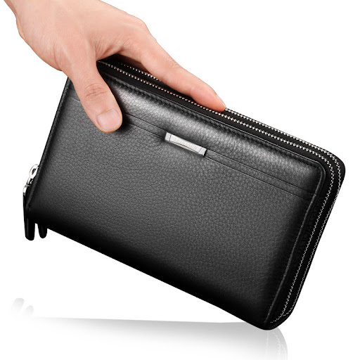 Title 1, Leather man purse handbag for business and cros...