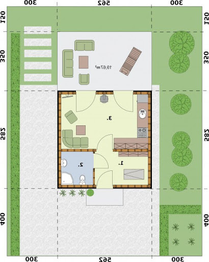 Lido 2 A Szkielet Drewniany Na Zgłoszenie Do 35 M2 - Rzut parteru