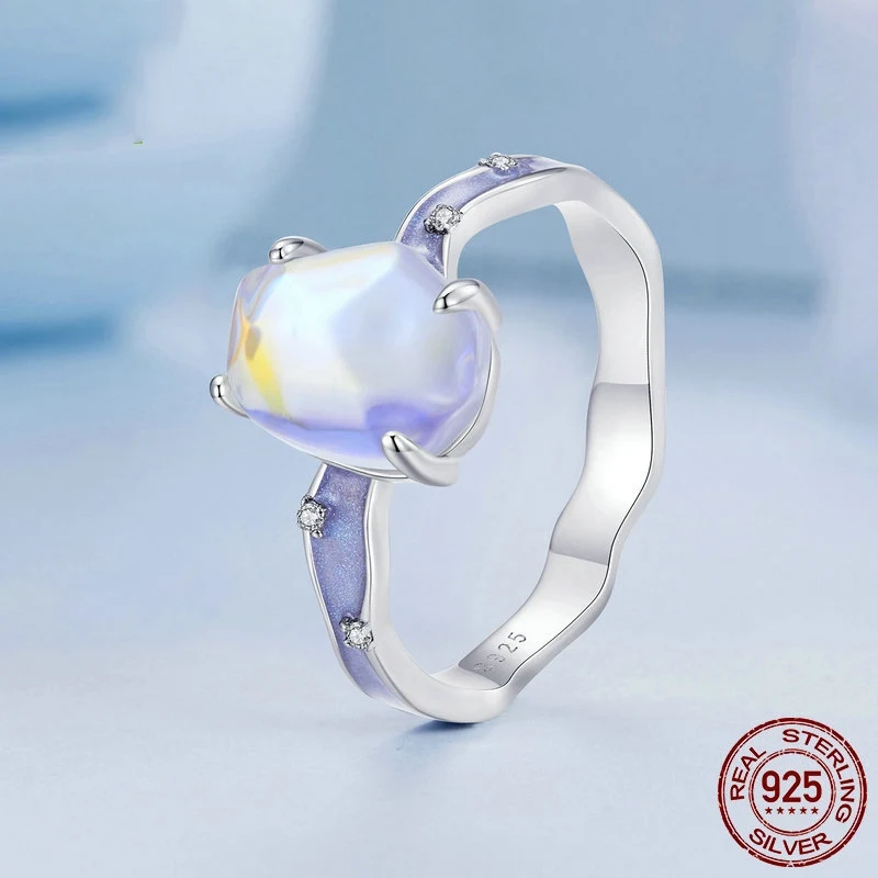 Bague en Argent Sterling S925 de Luxe Léger de Haute Qualité