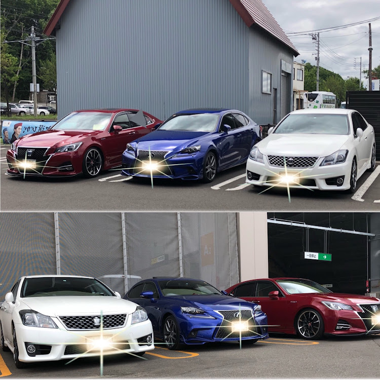 クラウンアスリートのまずはランチの前に・レクサス250t Fスポーツ・200系クラウンアスリート・210系クラウンアスリート・ランチは仲良く炭火焼親子丼に関するカスタム事例の投稿画像1枚目