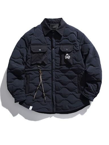 Title 5, Lapel Gourd Plaid Cotton-padded Clothes for Men...