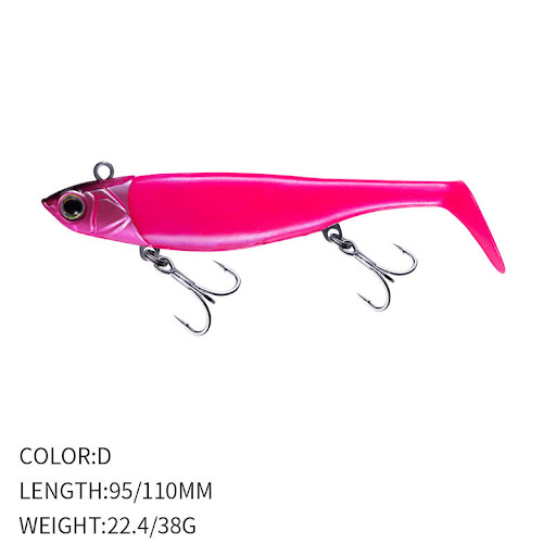 Title 6, Tail Soft Bait Sea Fishing Lure, Jig Hook, Toss...