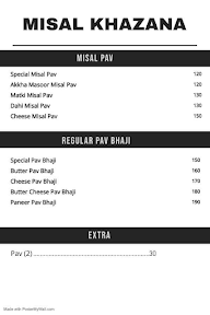 Misal Khajana menu 1