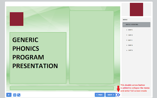 95% Phonics Menu Hider