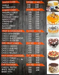 Bakers King menu 1