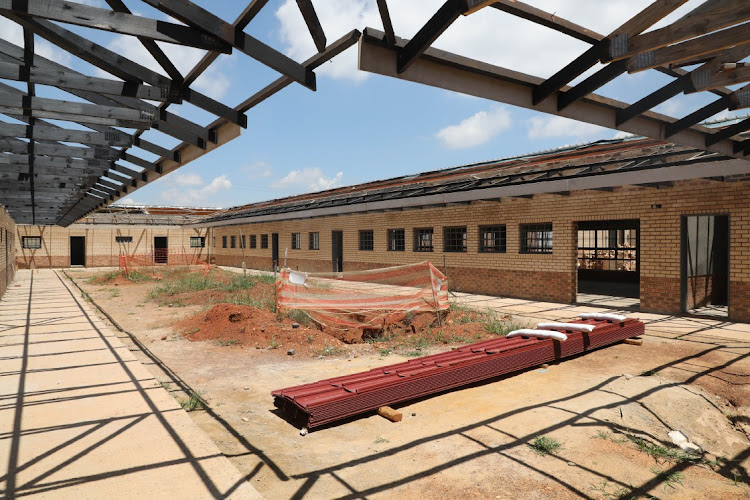 The partially built Simunye Secondary School in Bekkersdal, Westonaria.