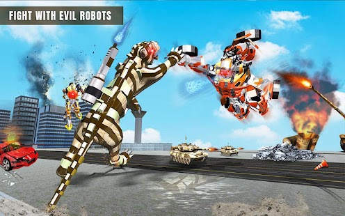 Furious Wild Tiger Robot Tank Robot Transform Game Screenshot