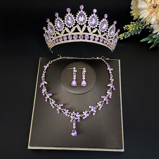 Title 4, Bridal Crown Three Piece Set Sparkling elegance...